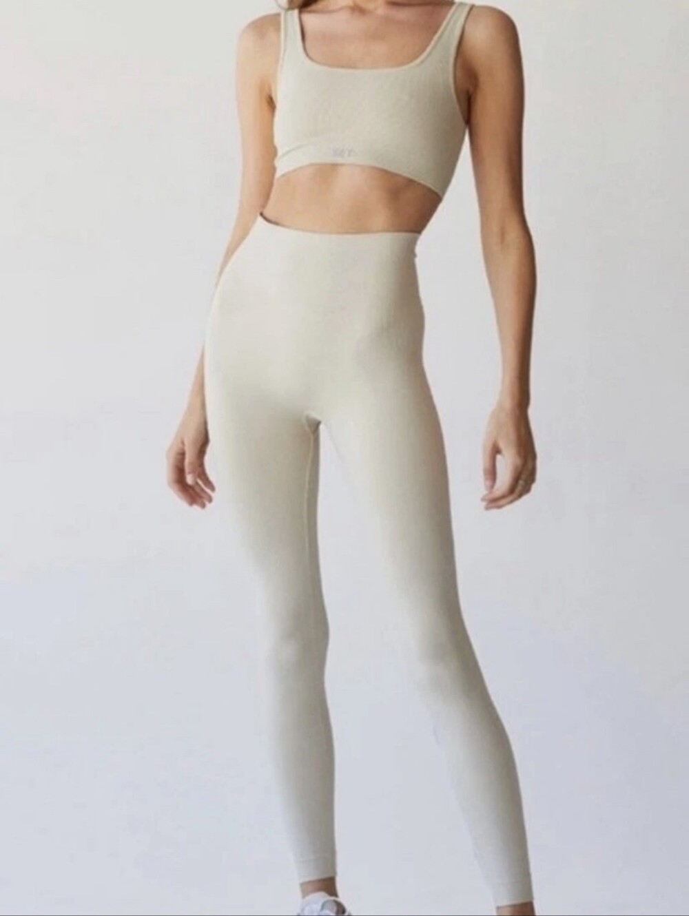 SET ACTIVE Sculptflex Beige Oat Milk Compression Leggings - Women's Size Small